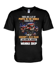 I'M A GRUMPY OLD MAN - I WAS BORN IN JANUARY V-Neck T-Shirt thumbnail