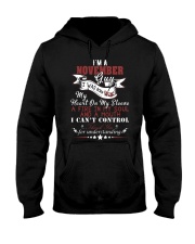 NOVEMBER GUY WAS BORN WITH MY HEART ON MY SLEEVE Hooded Sweatshirt thumbnail