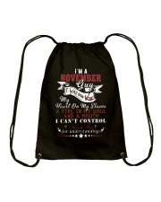 NOVEMBER GUY WAS BORN WITH MY HEART ON MY SLEEVE Drawstring Bag thumbnail