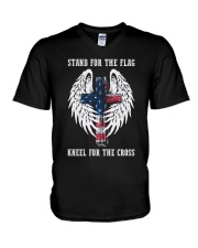STAND FOR THE FLAG - WARRIOR OF CHRIST V-Neck T-Shirt thumbnail