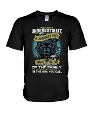 NEVER UNDERESTIMATE A JANUARY GUY V-Neck T-Shirt thumbnail