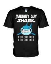 JANUARY GUY SHARK DOO DOO DOO V-Neck T-Shirt thumbnail