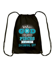 WHEN GOD REATED PISCES Drawstring Bag thumbnail