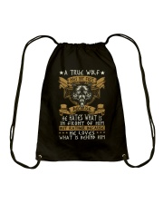 WOLVES - A TRUE WOLF Drawstring Bag thumbnail