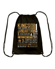 KINGS ARE BORN IN JANUARY Drawstring Bag thumbnail