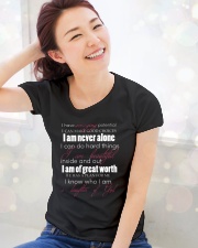 DAUGHTERS OF GOD - WARRIOR OF CHRIST Ladies T-Shirt lifestyle-holiday-womenscrewneck-front-1