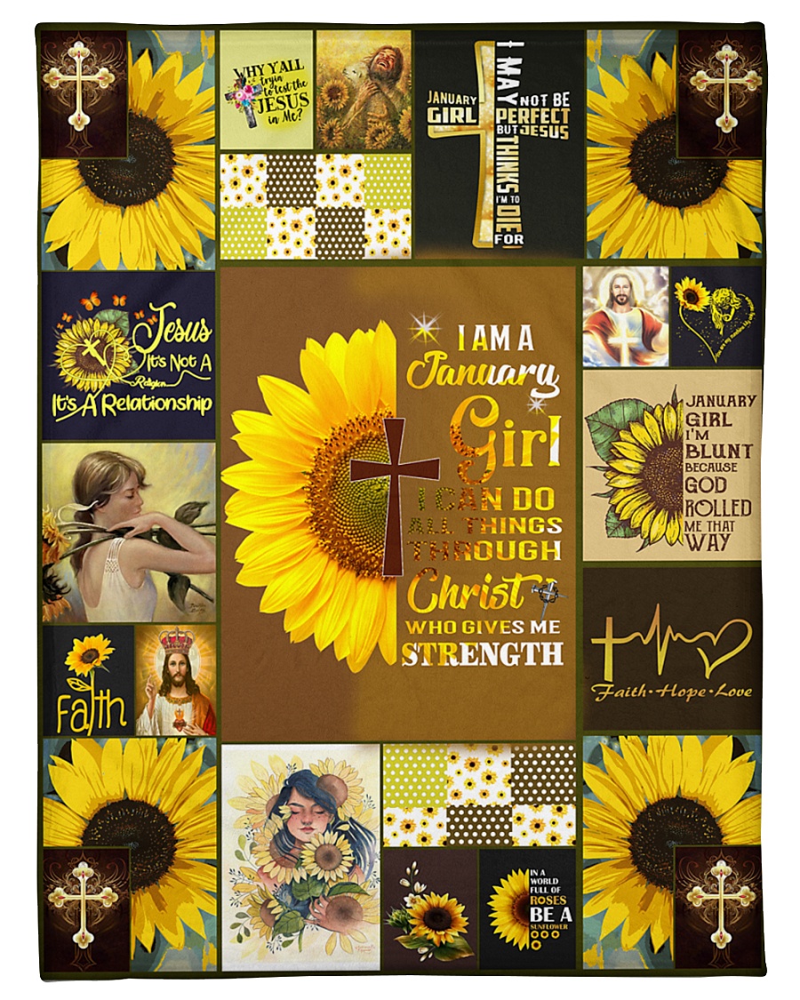 JANUARY GIRL CAN DO ALL THINGS THROUGH CHRIST Small Fleece Blanket - 30" x 40"