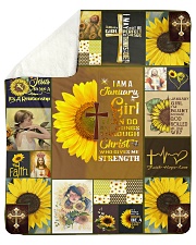 JANUARY GIRL CAN DO ALL THINGS THROUGH CHRIST Sherpa Fleece Blanket - 50" x 60" thumbnail