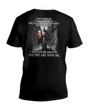 I WILL FEAR NO EVIL - WARRIOR OF CHRIST V-Neck T-Shirt thumbnail