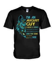 'M AN AUGUST GUY - I HAVE 3 SIDES V-Neck T-Shirt thumbnail