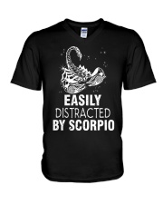 EASILY DISTRACTED BY SCORPIO V-Neck T-Shirt thumbnail