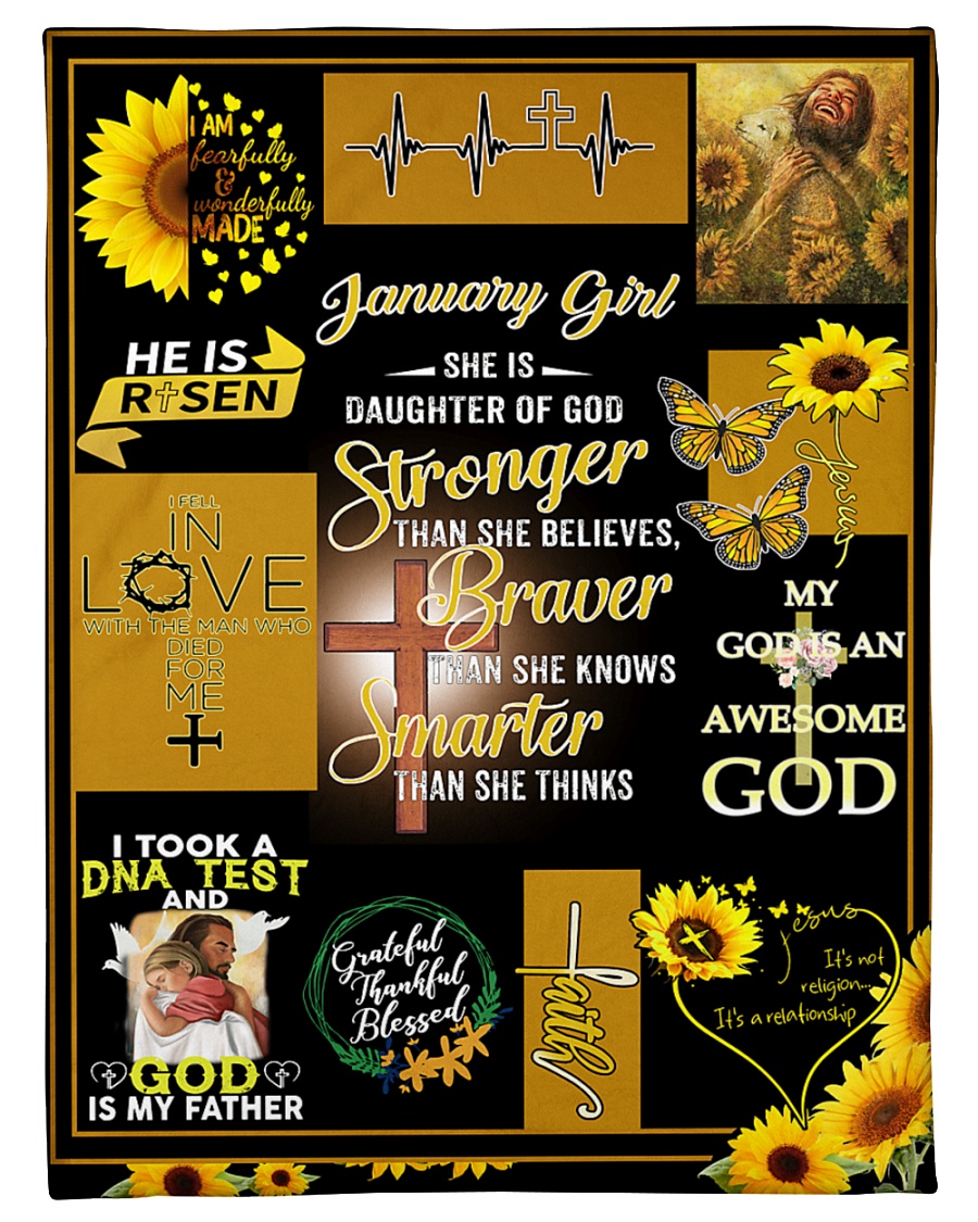 JANUARY GIRL - SHE IS DAUGHTER OF GOD Small Fleece Blanket - 30" x 40"