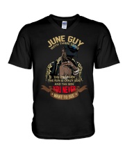JUNE GUY WITH THREE SIDES V-Neck T-Shirt thumbnail