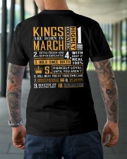 KINGS ARE BORN IN MARCH Classic T-Shirt lifestyle-mens-crewneck-back-3