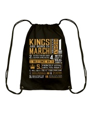 KINGS ARE BORN IN MARCH Drawstring Bag thumbnail