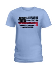 Husband-Daddy-Protector-Firefighter Ladies T-Shirt tile