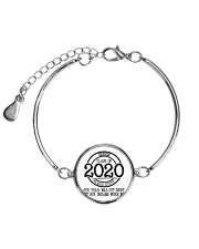 Senior - Proud member of the class of 2020 Metallic Circle Bracelet tile