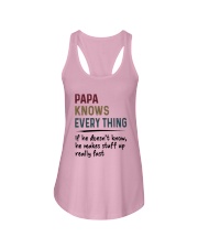 Dad-papa knows every thing if he doesn't know Ladies Flowy Tank tile