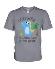 HTH Daddysaurus V-Neck T-Shirt tile