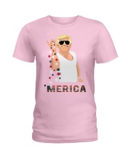 Trump Merica USA flag color Ladies T-Shirt tile