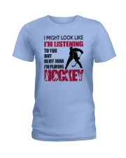 I am playing Hockey Ladies T-Shirt tile