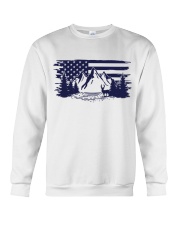 outdoor camping deer hunting american flag Crewneck Sweatshirt tile