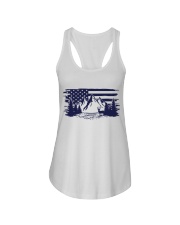 outdoor camping deer hunting american flag Ladies Flowy Tank tile