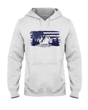 outdoor camping deer hunting american flag Hooded Sweatshirt tile