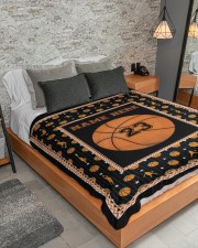 Personalized Basketball Large Sherpa Fleece Blanket - 60" x 80" aos-sherpa-fleece-blanket-lifestyle-front-04