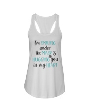 I am smiling under the mask and hugging you Ladies Flowy Tank tile