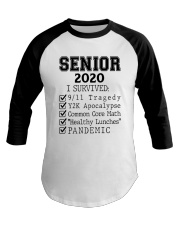 SENIOR 2020-I SURVIED-BLACK Baseball Tee tile