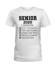 SENIOR 2020-I SURVIED-BLACK Ladies T-Shirt tile