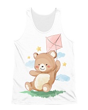 Funny animals bear watercolor-6 All-over Unisex Tank front
