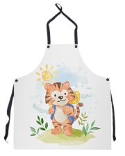 cat camping watercolor Apron thumbnail