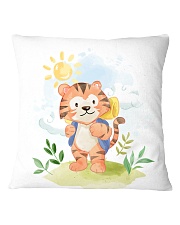 cat camping watercolor Square Pillowcase front
