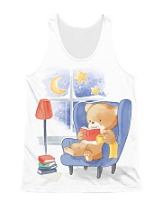 bear book watercolor All-over Unisex Tank front