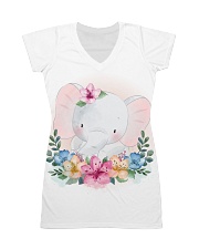 Funny animals elephant watercolor All-over Dress thumbnail