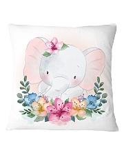 Funny animals elephant watercolor Square Pillowcase thumbnail
