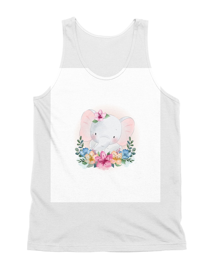 Funny animals elephant watercolor All-over Unisex Tank