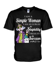 Simple Woman Sarcasm V-Neck T-Shirt thumbnail