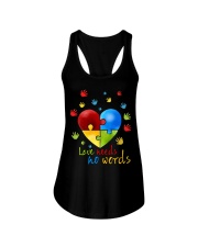 AUTISM I AM HIS VOICE HE IS MY HEART Ladies Flowy Tank thumbnail