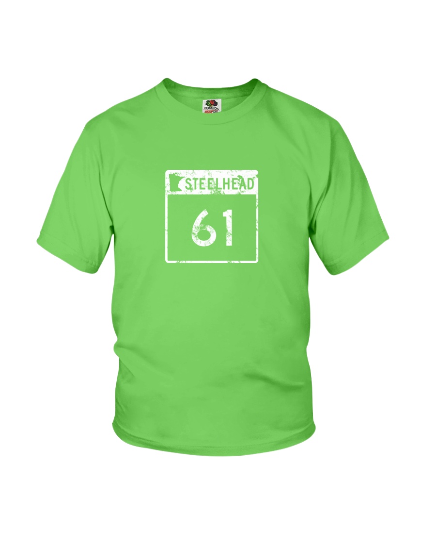 Steelhead 61 - White Distressed Logo Apparel Youth T-Shirt