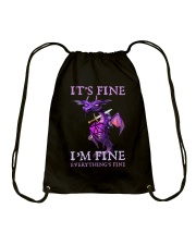 It's fine I'm fine Drawstring Bag tile