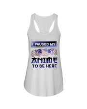 I paused my anime to be here Ladies Flowy Tank tile
