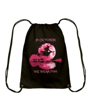 In October we wear pink Drawstring Bag tile