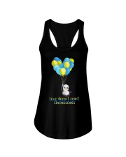 Never give up Ladies Flowy Tank tile
