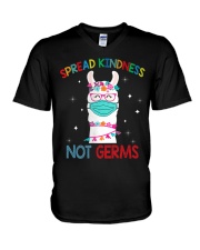 Spread kindness not germs V-Neck T-Shirt tile