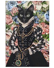 Floral Royal black cat 11x17 Poster front