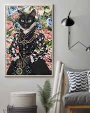 Floral Royal black cat 11x17 Poster lifestyle-poster-1