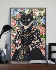 Floral Royal black cat 11x17 Poster lifestyle-poster-2